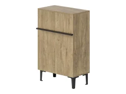 Zapatero en color madera con 2 puertas - estantes regulables 60 × 34,5 x 95 cm