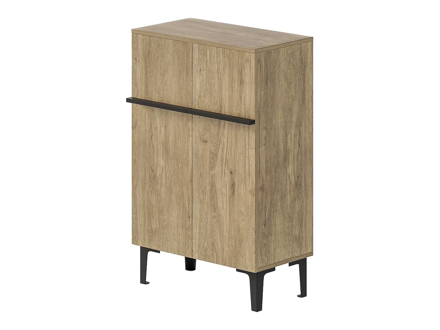 Zapatero en color madera con 2 puertas - estantes regulables 60 × 34,5 x 95 cm
