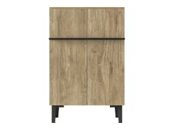 Zapatero en color madera con 2 puertas - estantes regulables 60 × 34,5 x 95 cm