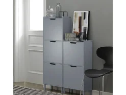 Zapatero Estrecho con 2 Solapas Organizador para Zapatos de Entrada 50 x 19 x 90 cm Gris FSR151-HG SoBuy ES