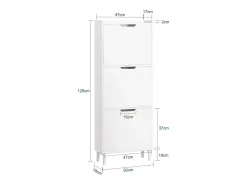 Zapatero Estrecho con 3 Solapas Organizador para Zapatos de Entrada 50 x 19 x 129 cm Blanco FSR151-H-W SoBuy ES