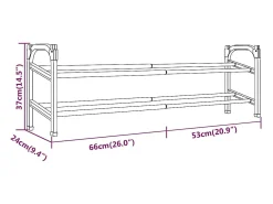 Zapatero extensible con 2 estantes 119x24x37 cm