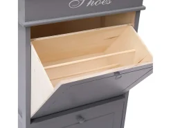 Zapatero gris 50 x 28 x 98 cm madera de paulownia