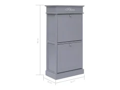 Zapatero gris 50 x 28 x 98 cm madera de paulownia