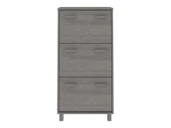Zapatero Gris Claro 59,5x35x117 cm Pino Macizo