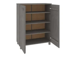 Zapatero Gris Claro 85x40x108 cm Pino Macizo