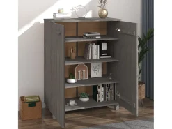 Zapatero Gris Claro 85x40x108 cm Pino Macizo