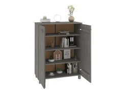 Zapatero Gris Claro 85x40x108 cm Pino Macizo