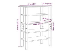 Zapatero gris hormigón 61x32x87,5 cm madera de ingeniería