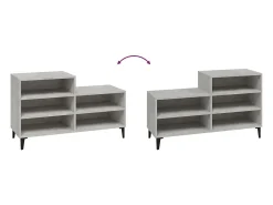 Zapatero gris hormigón 102x36x60 cm Madera de ingeniería