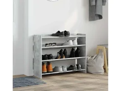 Zapatero gris hormigón 80x25x62 cm madera de ingeniería