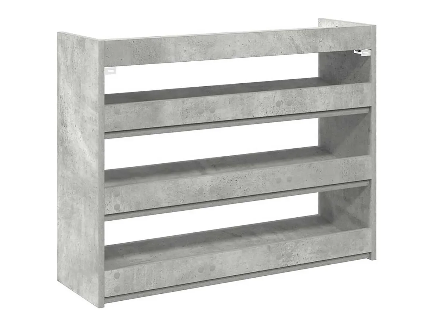 Zapatero gris hormigón 80x25x62 cm madera de ingeniería
