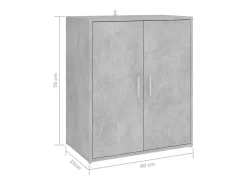 Zapatero gris hormigón 60x35x70 cm Madera de ingeniería