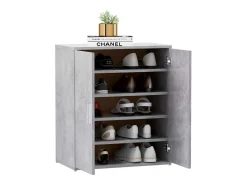Zapatero gris hormigón 60x35x70 cm Madera de ingeniería