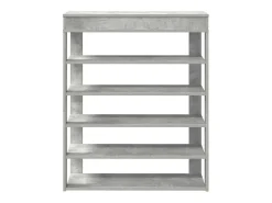 Zapatero gris hormigón 80x30x98 cm madera de ingeniería