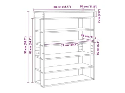 Zapatero gris hormigón 80x30x98 cm madera de ingeniería