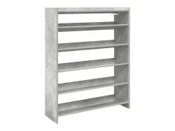 Zapatero gris hormigón 80x25x100 cm madera de ingeniería