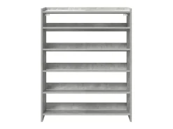 Zapatero gris hormigón 80x25x100 cm madera de ingeniería