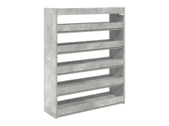 Zapatero gris hormigón 80x25x100 cm madera de ingeniería