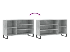 Zapatero gris hormigón 102x36x60 cm Madera de ingeniería