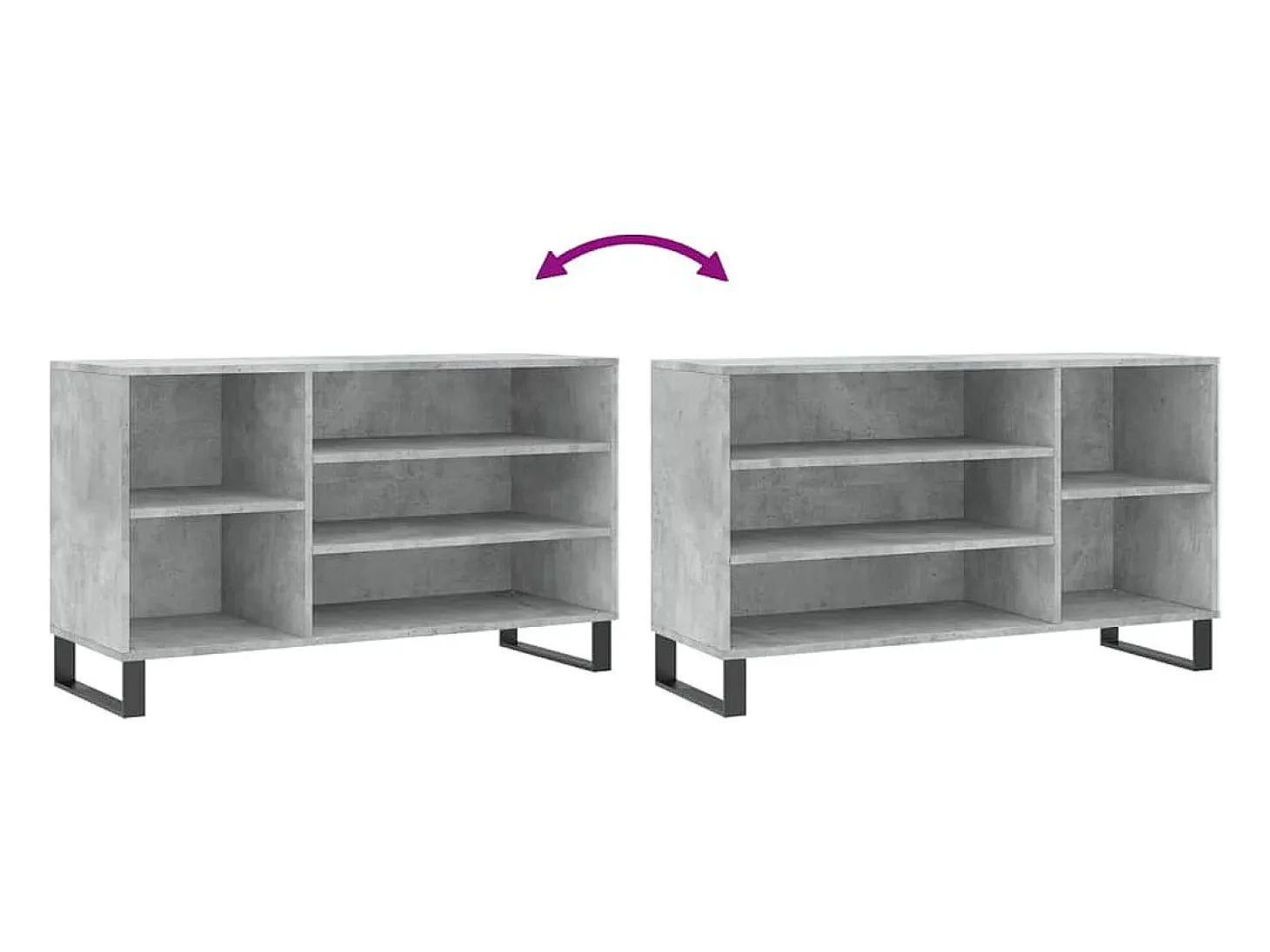 Zapatero gris hormigón 102x36x60 cm Madera de ingeniería