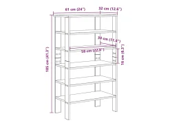 Zapatero gris hormigón 61x32x105 cm madera de ingeniería