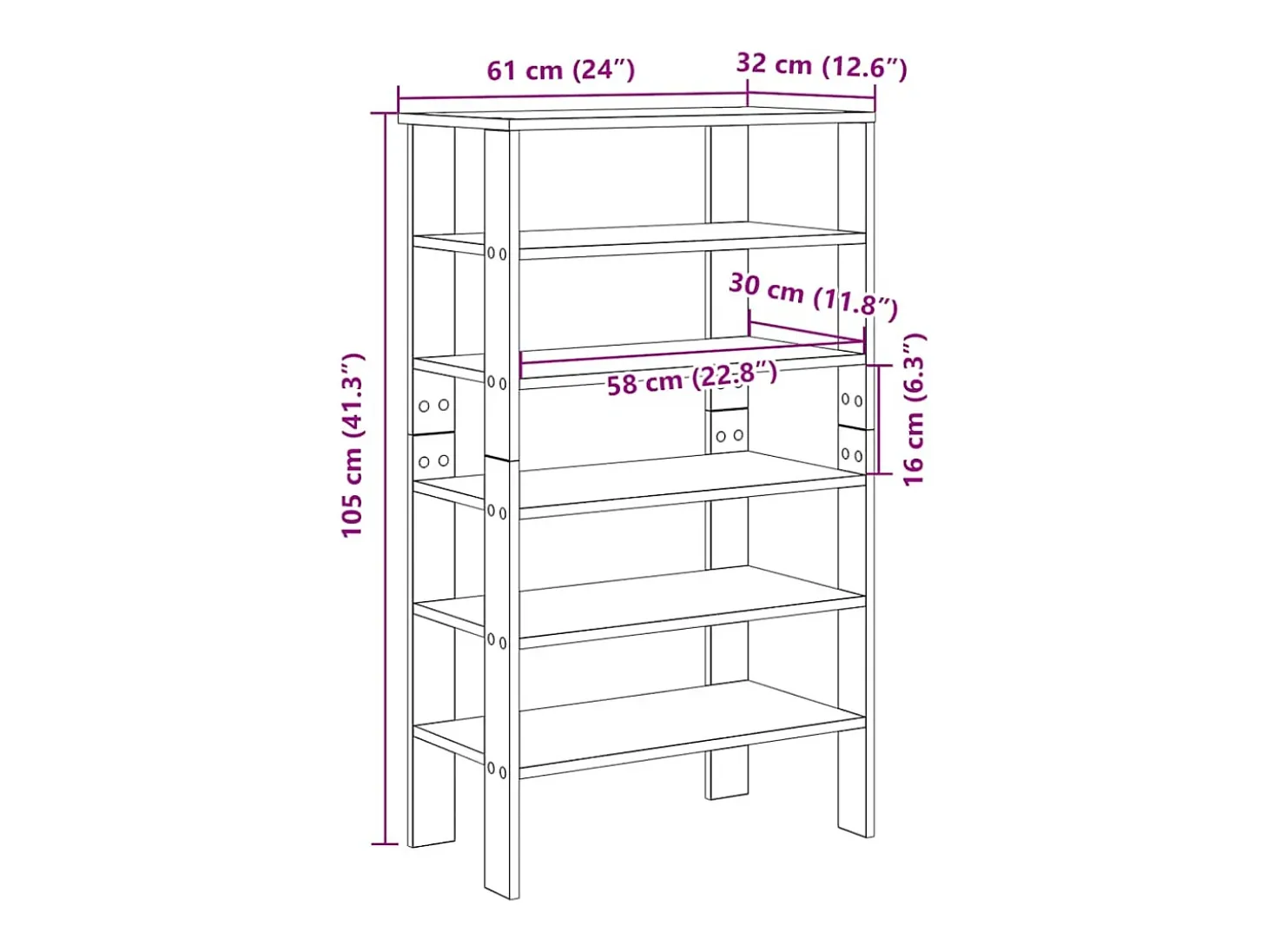 Zapatero gris hormigón 61x32x105 cm madera de ingeniería
