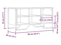 Zapatero gris Sonoma 90x38x45,5cm madera de ingeniería
