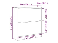 Zapatero gris Sonoma 80x21x87,5cm madera de ingeniería