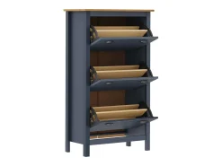 Zapatero Gris 72x35x124 cm Madera Maciza de Pino