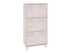Zapatero HAMAR madera maciza de pino blanca 59,5x35x117 cm ES805683