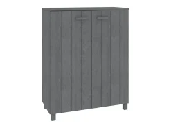 Zapatero HAMAR madera maciza pino gris oscuro 85x40x108 cm ES919647