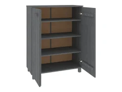 Zapatero HAMAR madera maciza pino gris oscuro 85x40x108 cm ES919647