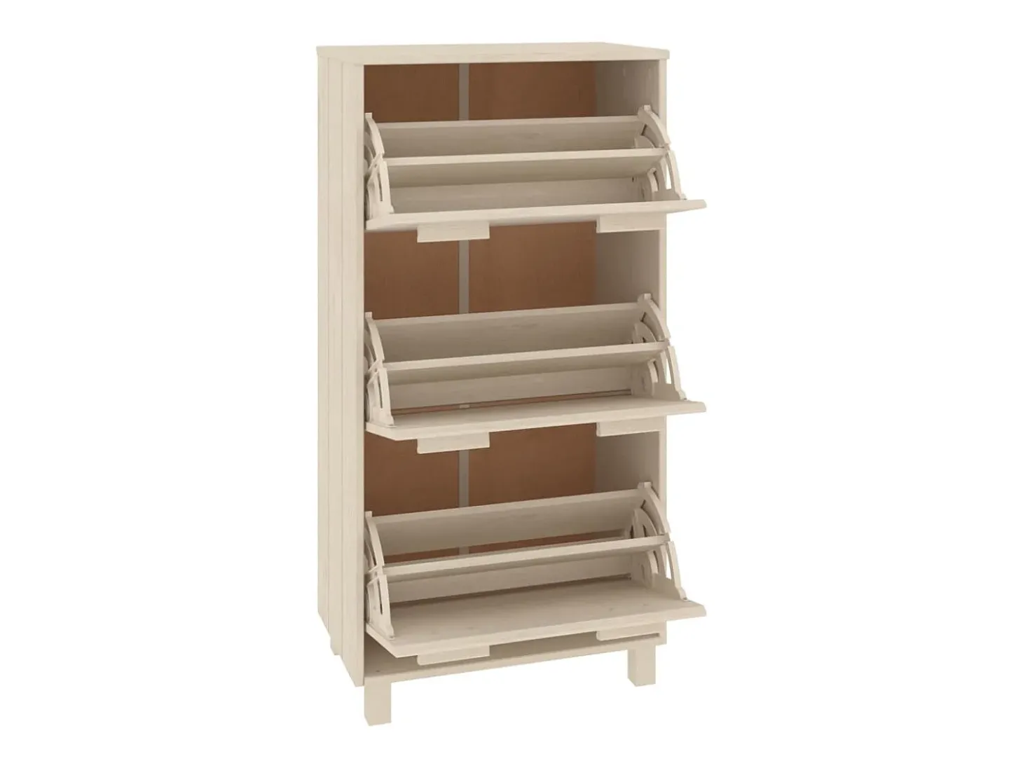 Zapatero HAMAR madera pino maciza marrón miel 59,5x35x117 cm ES528498