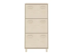 Zapatero HAMAR madera pino maciza marrón miel 59,5x35x117 cm ES528498