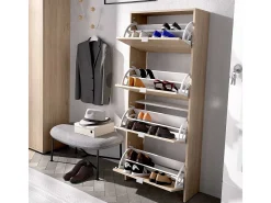 Zapatero Jazz 4 baldas natural 149x60,9x25,2 cm