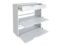 Zapatero Kolmio 85 x 87 x 33 cm, cuerpo en blanco mate, frentes en Burdeos de alto brillo | Amplia selección de colores