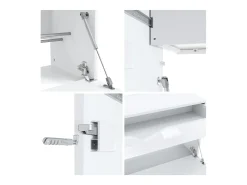 Zapatero Kolmio 85 x 87 x 33 cm, cuerpo en blanco mate, frentes en Burdeos de alto brillo | Amplia selección de colores