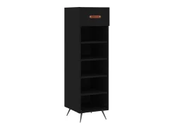 Zapatero madera de ingeniería negro 30x35x105 cm ES394665