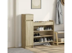 Zapatero madera de ingeniería roble Sonoma 100,5x28x100 cm ES539269