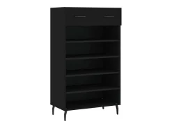 Zapatero madera de ingeniería negro 60x35x105 cm ES515503