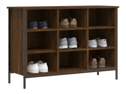 Zapatero madera de ingeniería marrón roble 100x35x70 cm ES366898