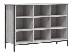Zapatero madera de ingeniería gris Sonoma 100x35x70 cm ES698476