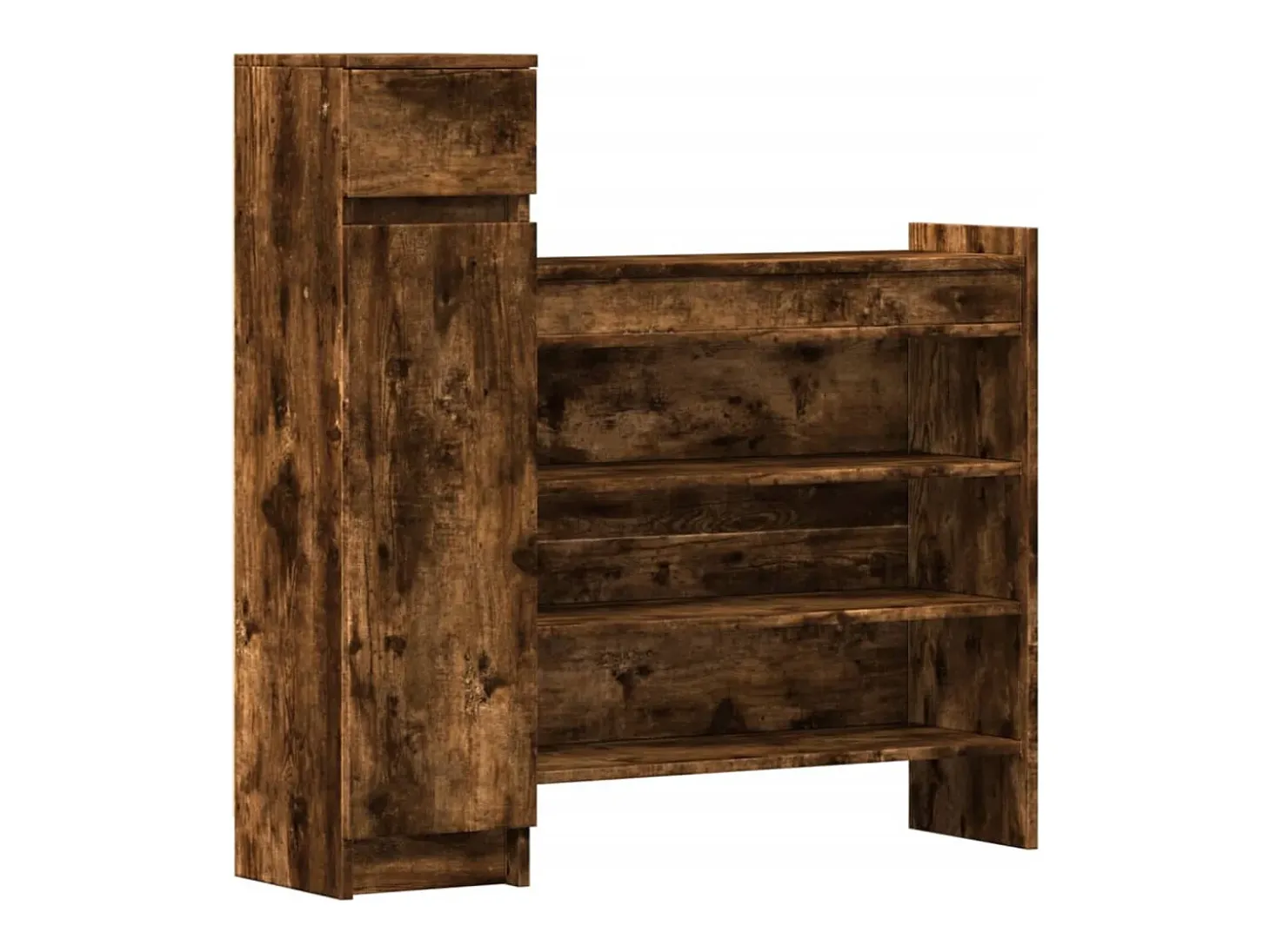 Zapatero madera de ingeniería roble ahumado 100,5x28x100 cm ES181547