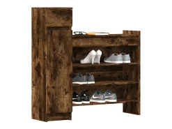 Zapatero madera de ingeniería roble ahumado 100,5x28x100 cm ES181547