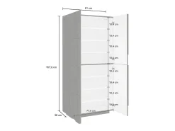 Zapatero multiusos de 4 puertas y 8 estantes de diseño Ping Dress Concrete