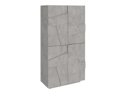 Zapatero multiusos de 4 puertas y 8 estantes de diseño Ping Dress Concrete