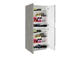 Zapatero multiusos de 4 puertas y 8 estantes de diseño Ping Dress Concrete
