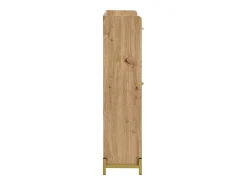 Zapatero Natural - Zapatero con 4 Puertas de Ratán y 2 Divisiones Abiertas - para recibidores y corredores