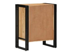 Zapatero negro 30x30x40 cm en madera maciza de acacia y acero